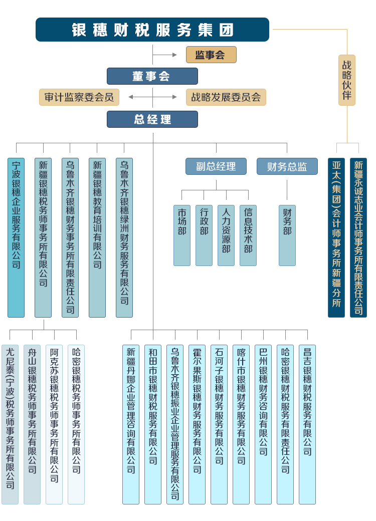 新疆银穗财税服务集团组织结构图 新疆银穗财税服务集团组织结构图